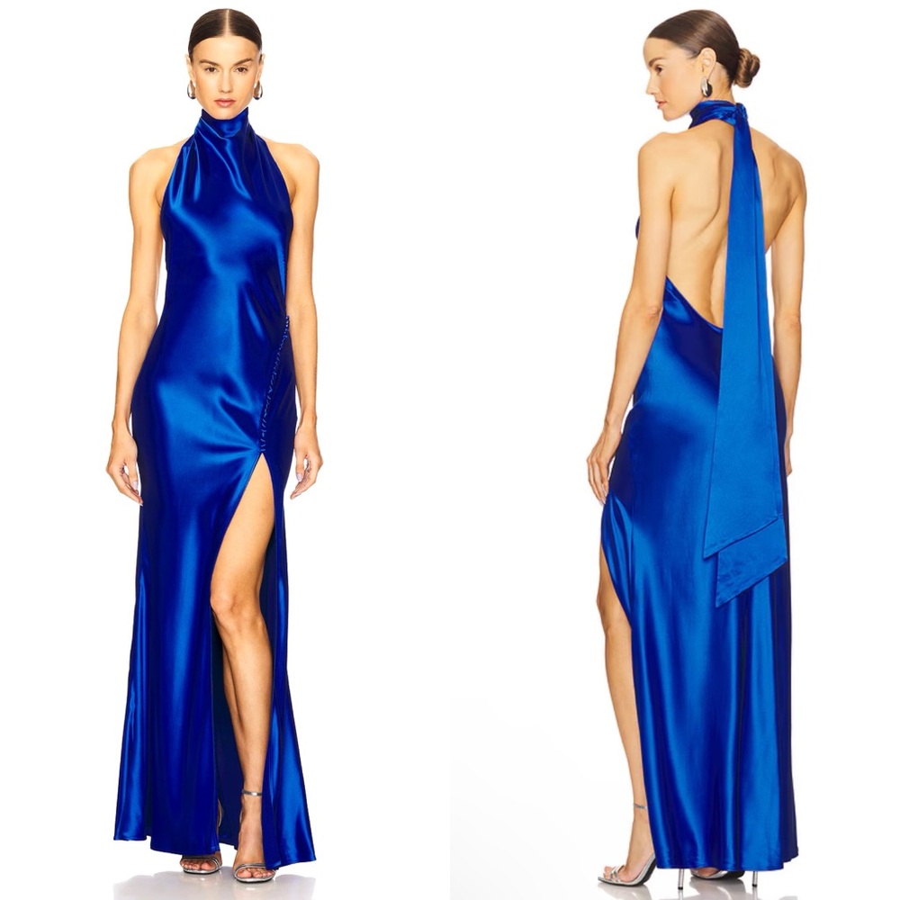 NEW NWT Sau Lee X Revolve Penelope Maxi Gown In Egyptian Blue